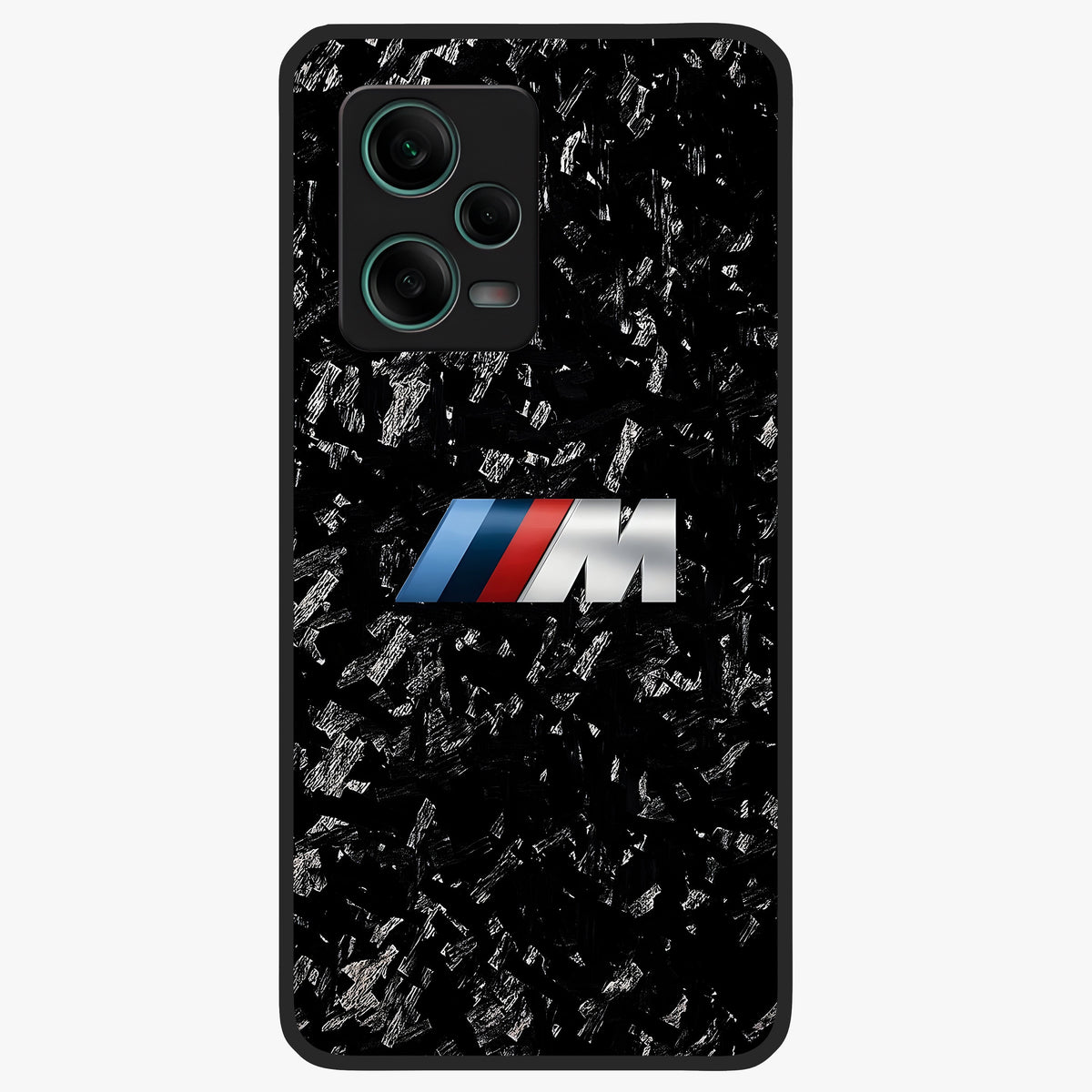 Carbon Speed Mark Glass Case upright view showcasing modern carbon speed graphic with bold automotive theme.