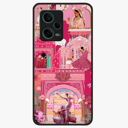 Pink Palace Muse Glass Case upright view showcasing artistic palace artwork with graceful royal theme.