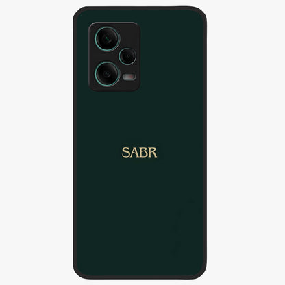 Sabr Minimal Patience Glass Case upright view showcasing calm minimalist artwork with motivational patience theme.