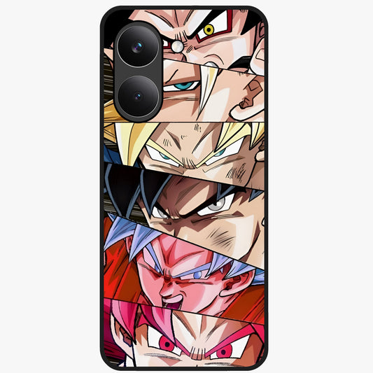Anime Character Glass Case showing flat back view with vibrant anime artwork and glossy glass finish.