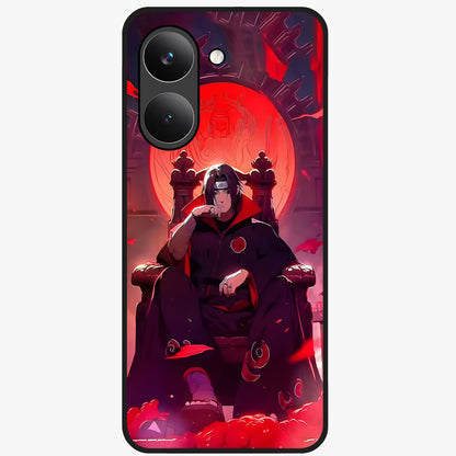 Blood Moon Sovereign Glass Case showing flat back view with mystical blood moon artwork and glossy glass finish.