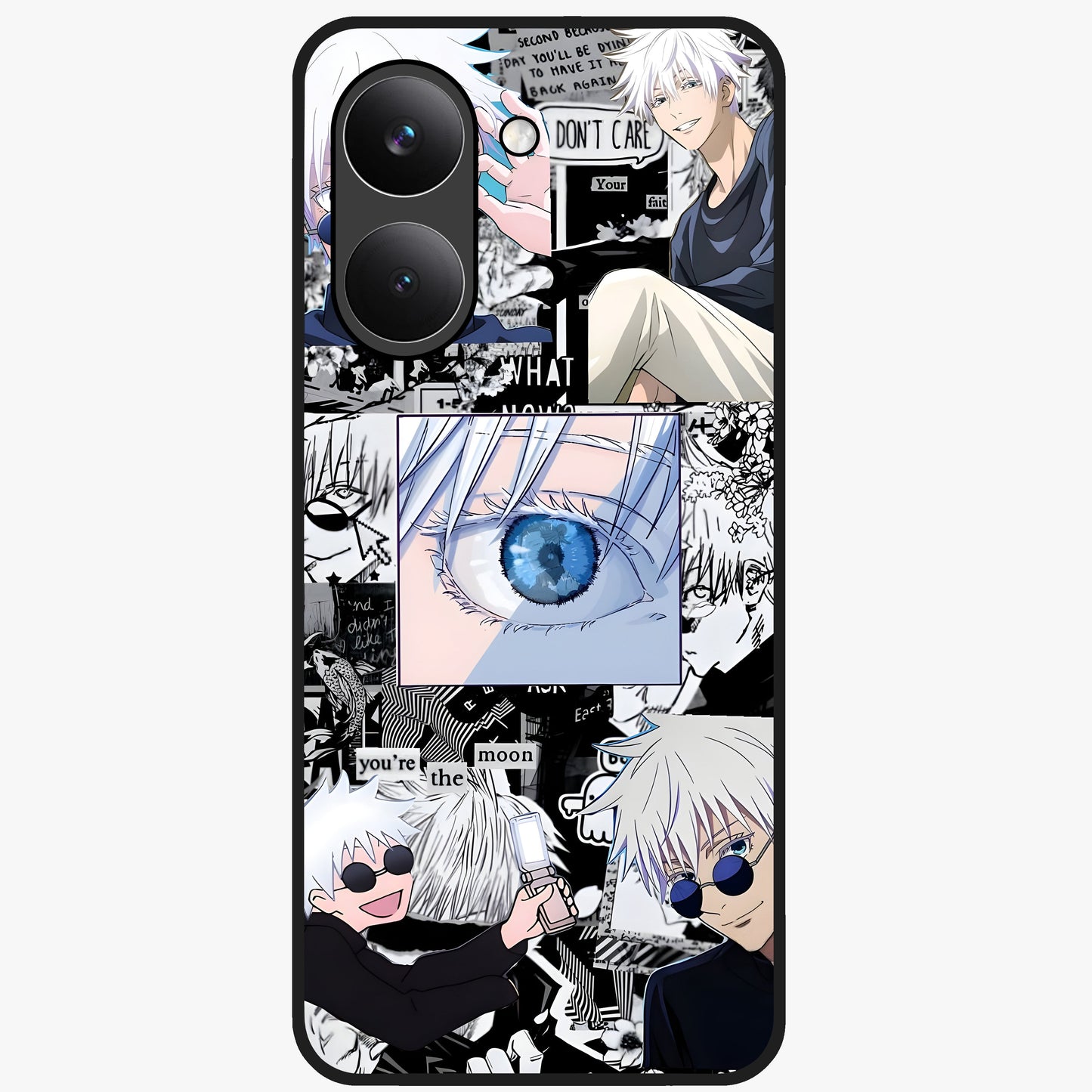 Infinity Sorcerer Chaos Glass Case showing flat back view with mystical sorcerer themed artwork and glossy glass finish.