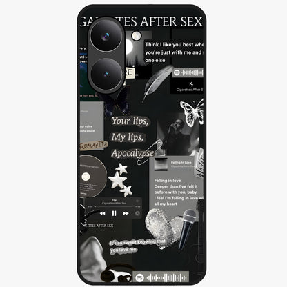 Midnight Love Echo Glass Case showing flat back view with romantic midnight themed artwork and glossy glass finish.