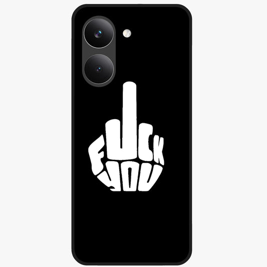 Rebel Mode On Glass Case showing flat back view with bold rebellious typography artwork and glossy glass finish.