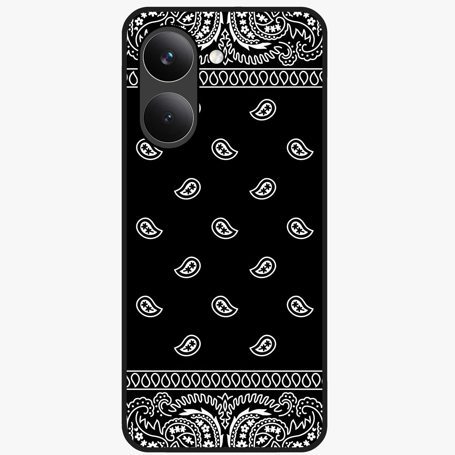 Retro Rebel Threads Glass Case showing flat back view with vintage street style artwork and glossy glass finish.