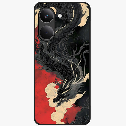 Shadow Dragon Fury Glass Case showing flat back view with fierce dragon artwork and glossy glass finish.