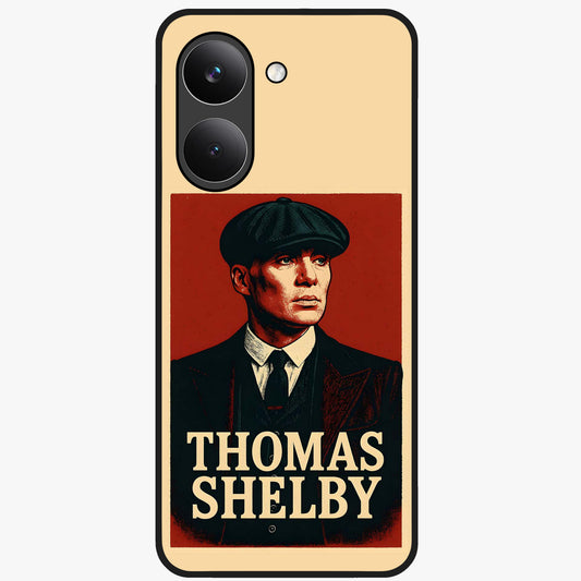 Vintage Mafia Authority Glass Case showing flat back view with bold vintage mafia inspired artwork and glossy glass finish.