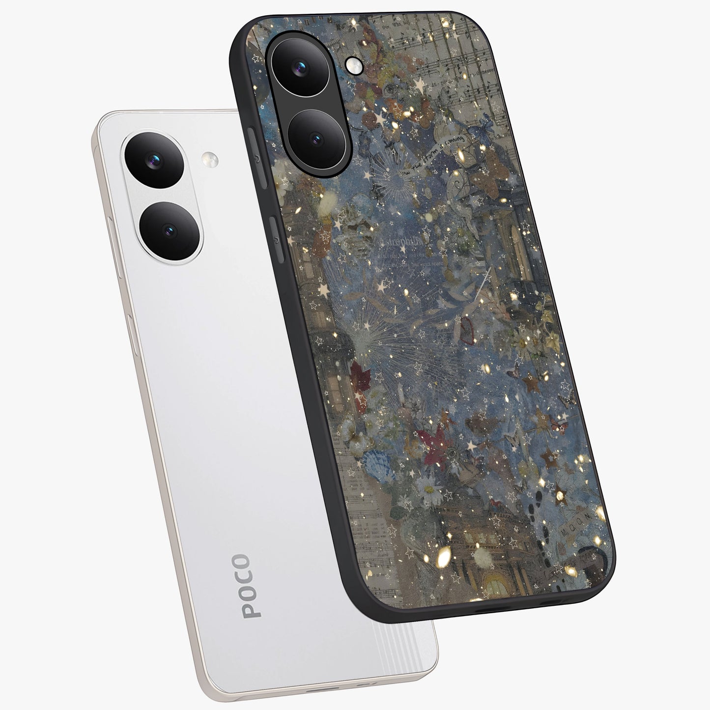 Aesthetic Astrolophia Glass Case displayed in angled mockup highlighting artistic aesthetic elements and smooth glass surface.