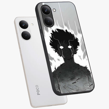 Awakened Inner Rage Glass Case displayed in angled mockup highlighting powerful graphic design and bold artistic theme.