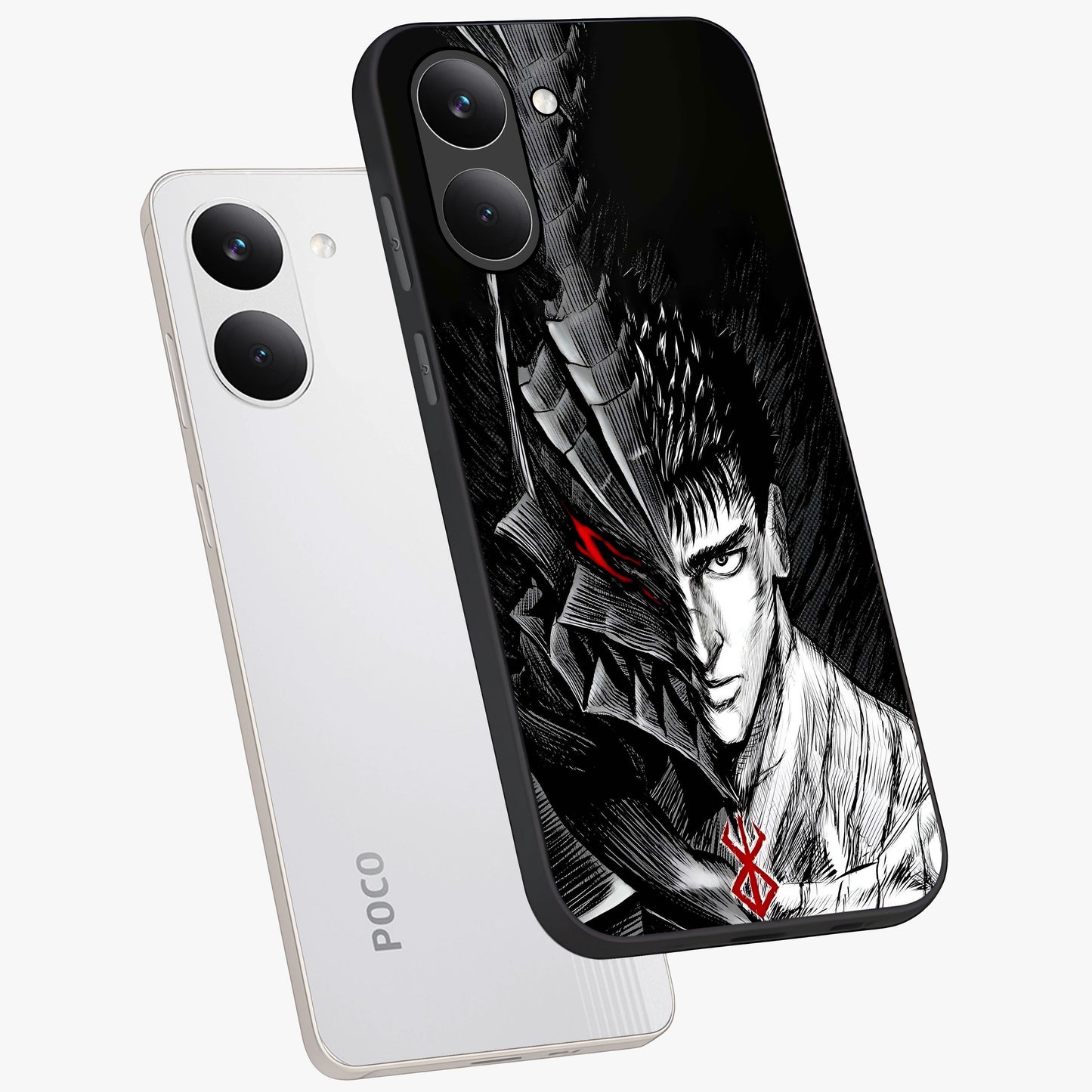 Berserker Blood Oath Glass Case displayed in angled mockup highlighting dark fantasy graphic design and powerful theme.