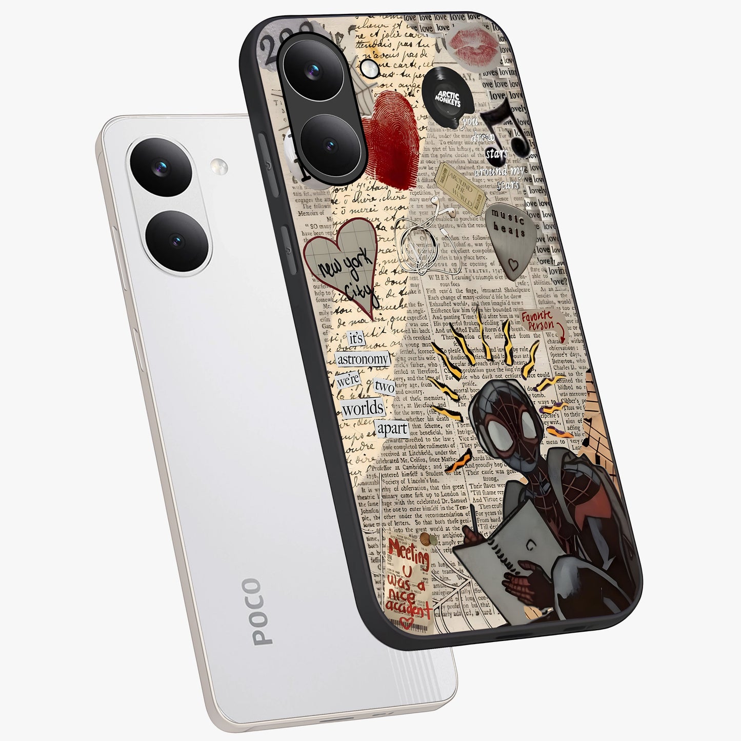 City Dream Sketch Glass Case displayed in angled mockup highlighting minimal city illustration with aesthetic sketch style.