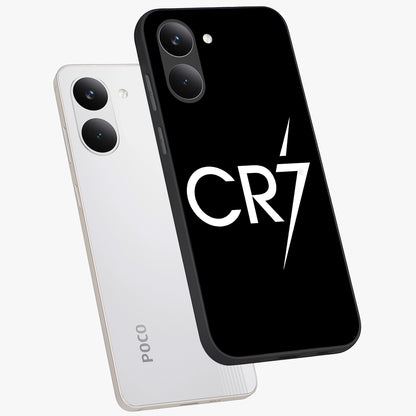 Cr7 Elite Strike Glass Case displayed in angled mockup highlighting powerful sports graphic with bold athletic theme.