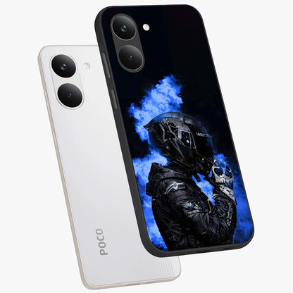 Cyber Sentinel Protocol Glass Case displayed in angled mockup highlighting digital cyber design with sci-fi aesthetic style.
