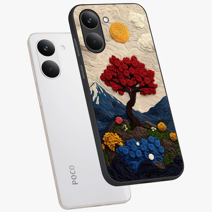 Eternal Nature Tapestry Glass Case displayed in angled mockup highlighting detailed botanical pattern with artistic aesthetic.