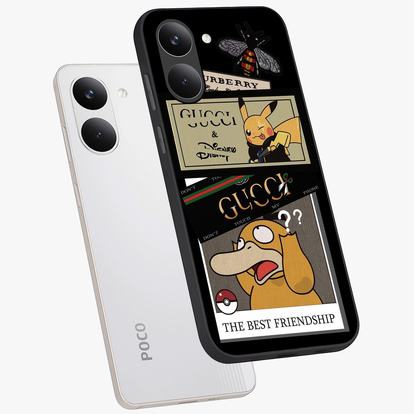 Gucci Play Mashup Glass Case displayed in angled mockup highlighting stylish fashion mashup design with bold aesthetic.