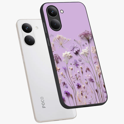 Lavender Blossom Dream Glass Case displayed in angled mockup highlighting dreamy lavender flower design with calming aesthetic style.