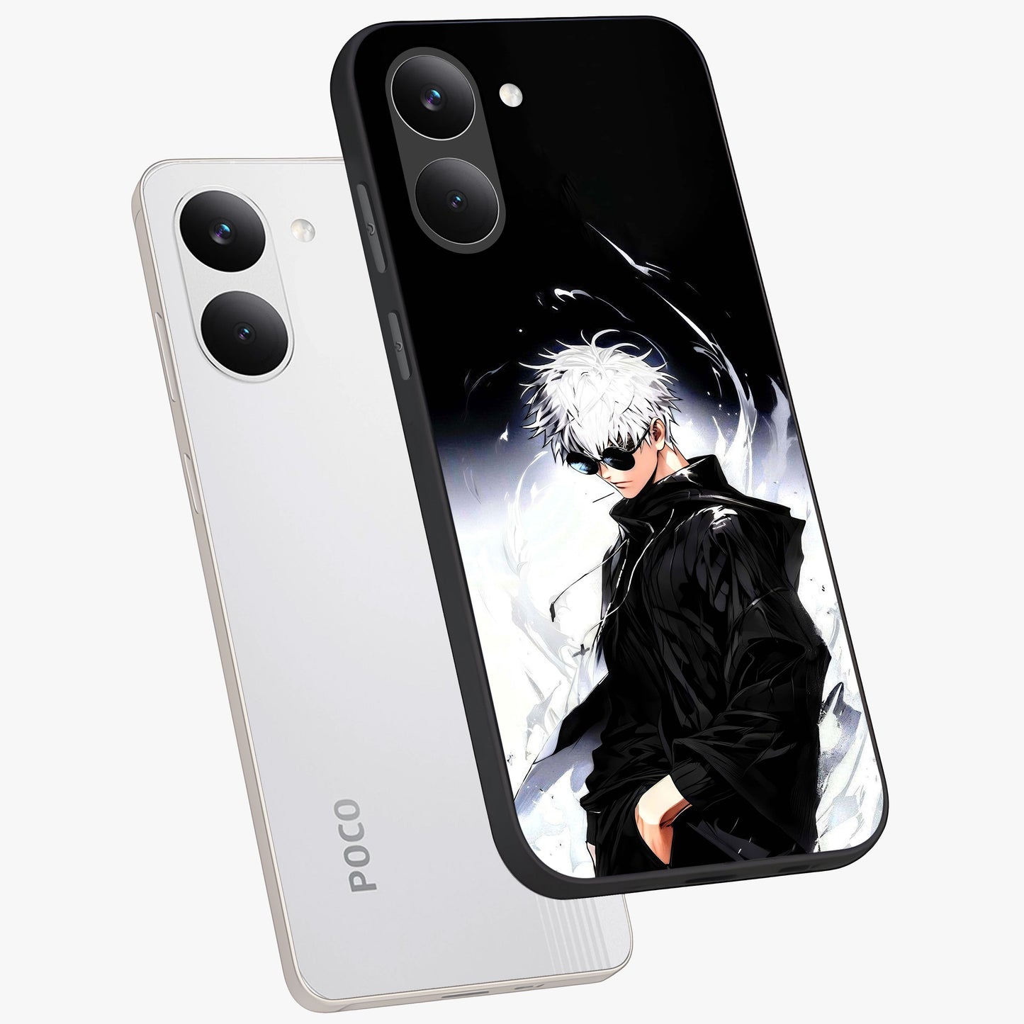 Limitless Shadow King Glass Case displayed in angled mockup highlighting dramatic dark hero design with intense aesthetic.