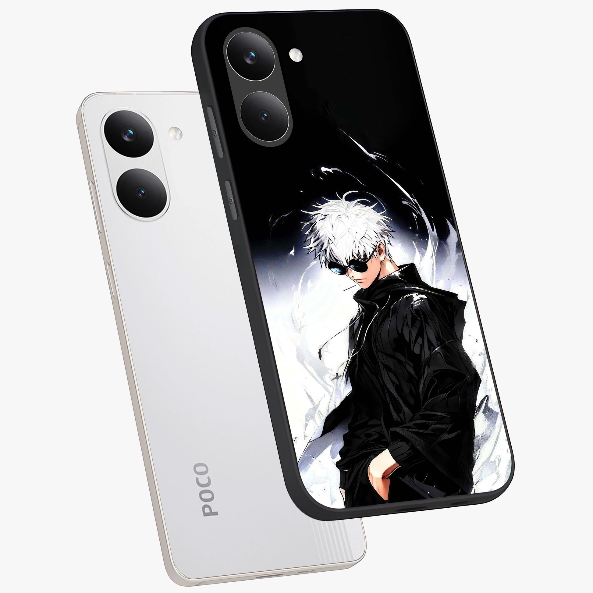 Limitless Shadow King Glass Case displayed in angled mockup highlighting dramatic dark hero design with intense aesthetic.