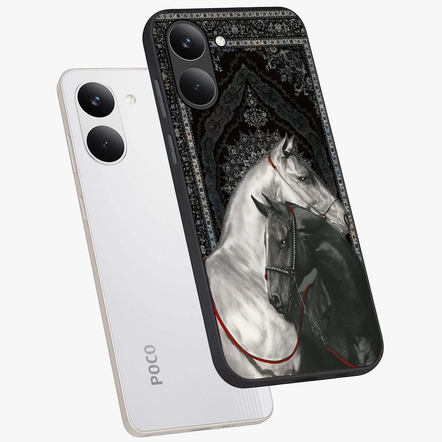 Majestic Ride Legacy Glass Case displayed in angled mockup highlighting sleek vehicle design with bold racing aesthetic.