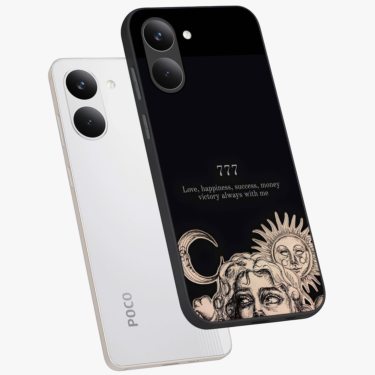 Mystic Victory Aura Glass Case displayed in angled mockup highlighting energetic aura design with bold mystical aesthetic.