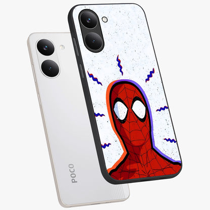 Omg Spiderman Glass Case displayed in angled mockup highlighting dynamic hero illustration with action comic aesthetic.