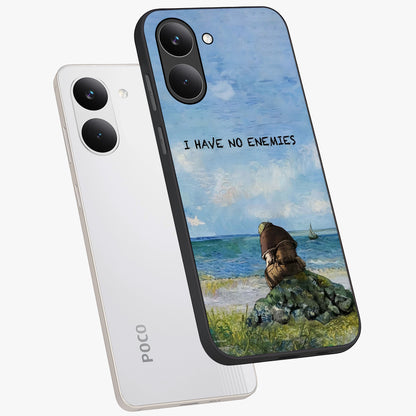 Peace Beyond War Glass Case displayed in angled mockup highlighting meaningful message design with artistic aesthetic style.