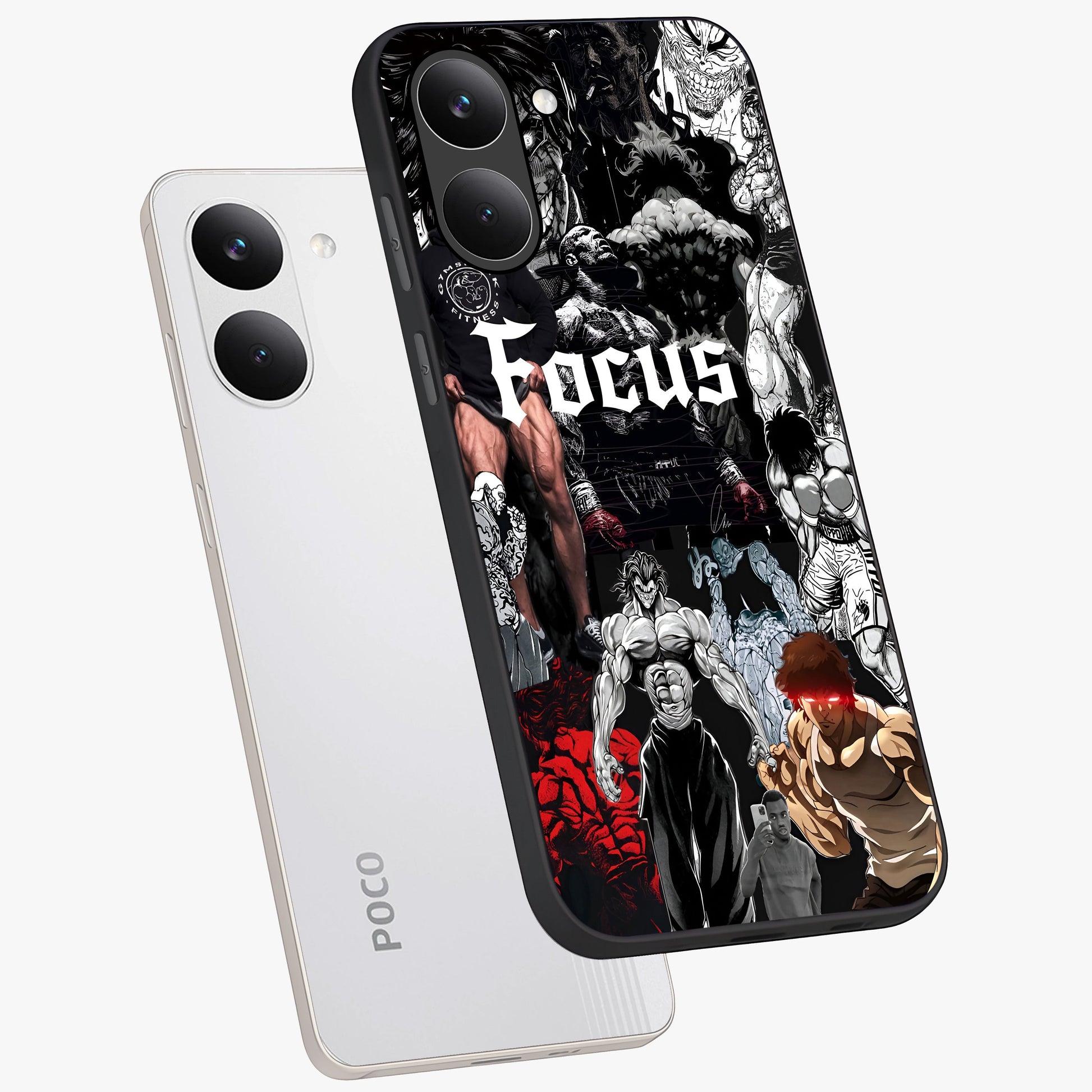 Relentless Power Focus Glass Case displayed in angled mockup highlighting bold statement design with modern aesthetic style.