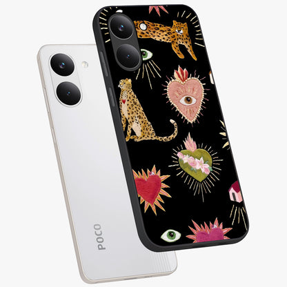 Sacred Jungle Heart Glass Case displayed in angled mockup highlighting lush tropical design with natural aesthetic style.