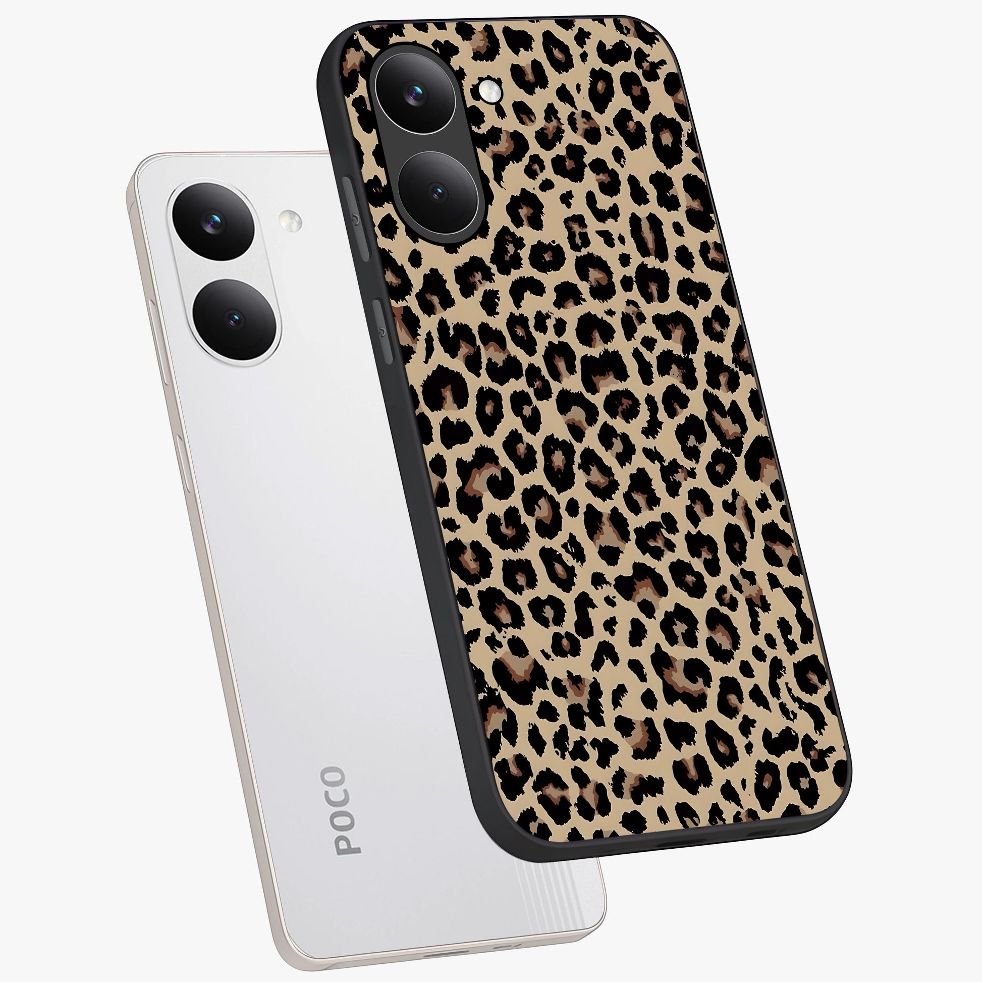 Savage Chic Pattern Glass Case displayed in angled mockup highlighting bold fashion inspired design with chic aesthetic.