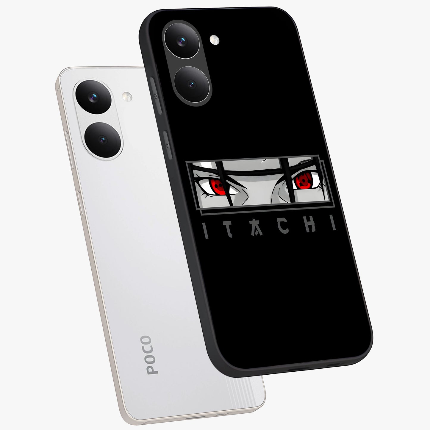 Scarlet Gaze Dominance Glass Case displayed in angled mockup highlighting intense visual design with bold scarlet aesthetic.
