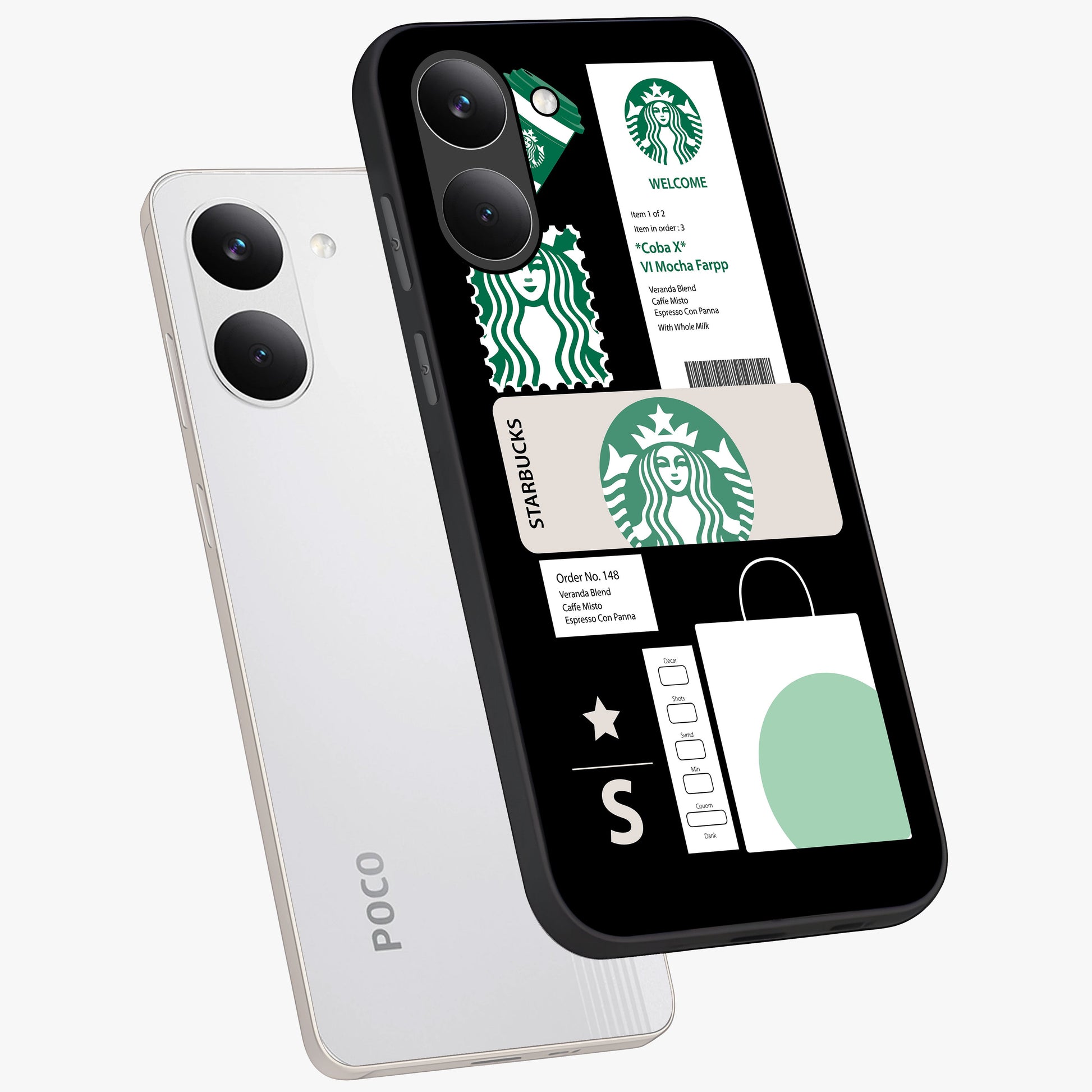 Starbucks Mocha Glass Case displayed in angled mockup highlighting stylish mocha themed design with cozy café aesthetic.