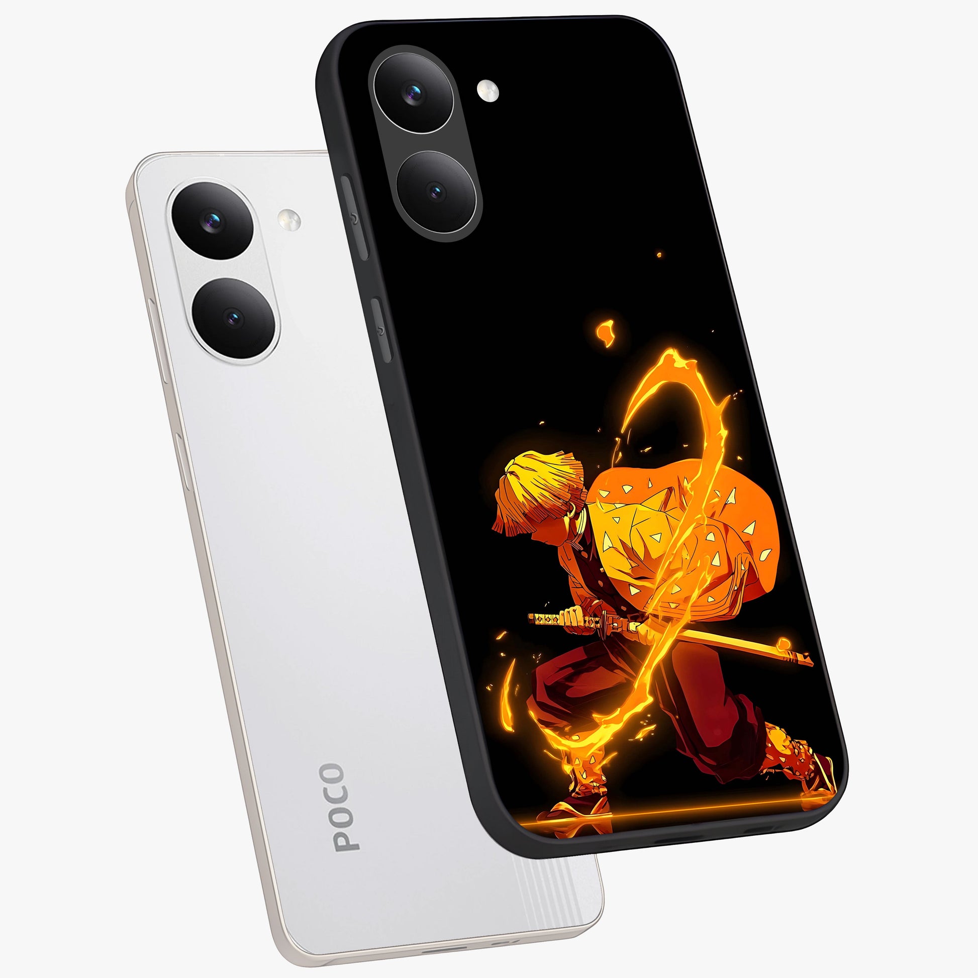 Thunder Flame Execution Glass Case displayed in angled mockup highlighting dramatic fire themed design with intense fantasy aesthetic.