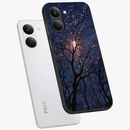 Twilight Sakura Serenade Glass Case displayed in angled mockup highlighting delicate sakura flower design with dreamy aesthetic.