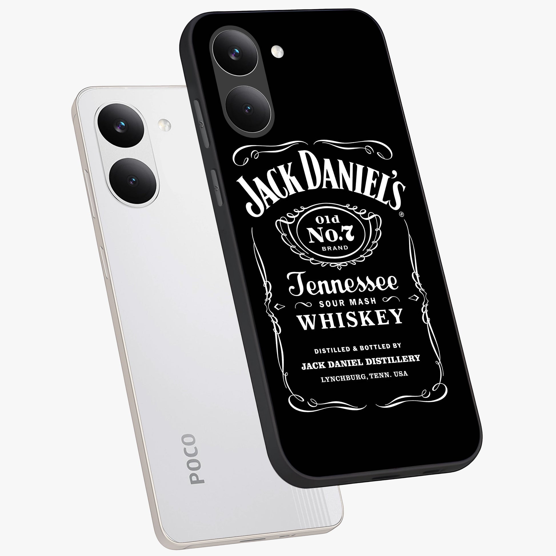 Vintage Whiskey Heritage Glass Case displayed in angled mockup highlighting retro beverage themed design with heritage aesthetic.