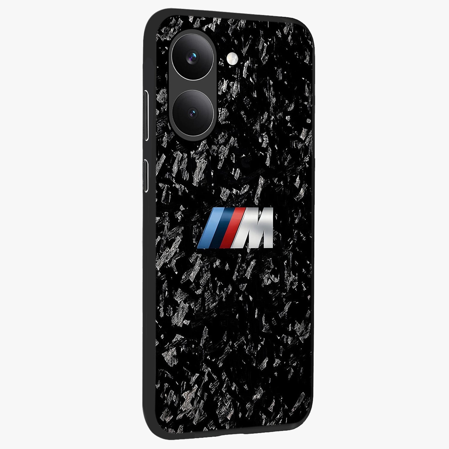 Carbon Speed Mark Glass Case upright view showcasing modern carbon speed graphic with bold automotive theme.