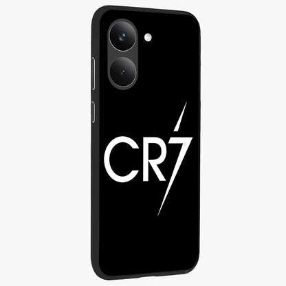 Cr7 Elite Strike Glass Case upright view showcasing energetic football inspired design with modern sports aesthetic.