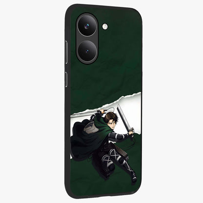 Emerald War Vanguard Glass Case upright view showcasing dramatic warrior artwork with bold fantasy theme.