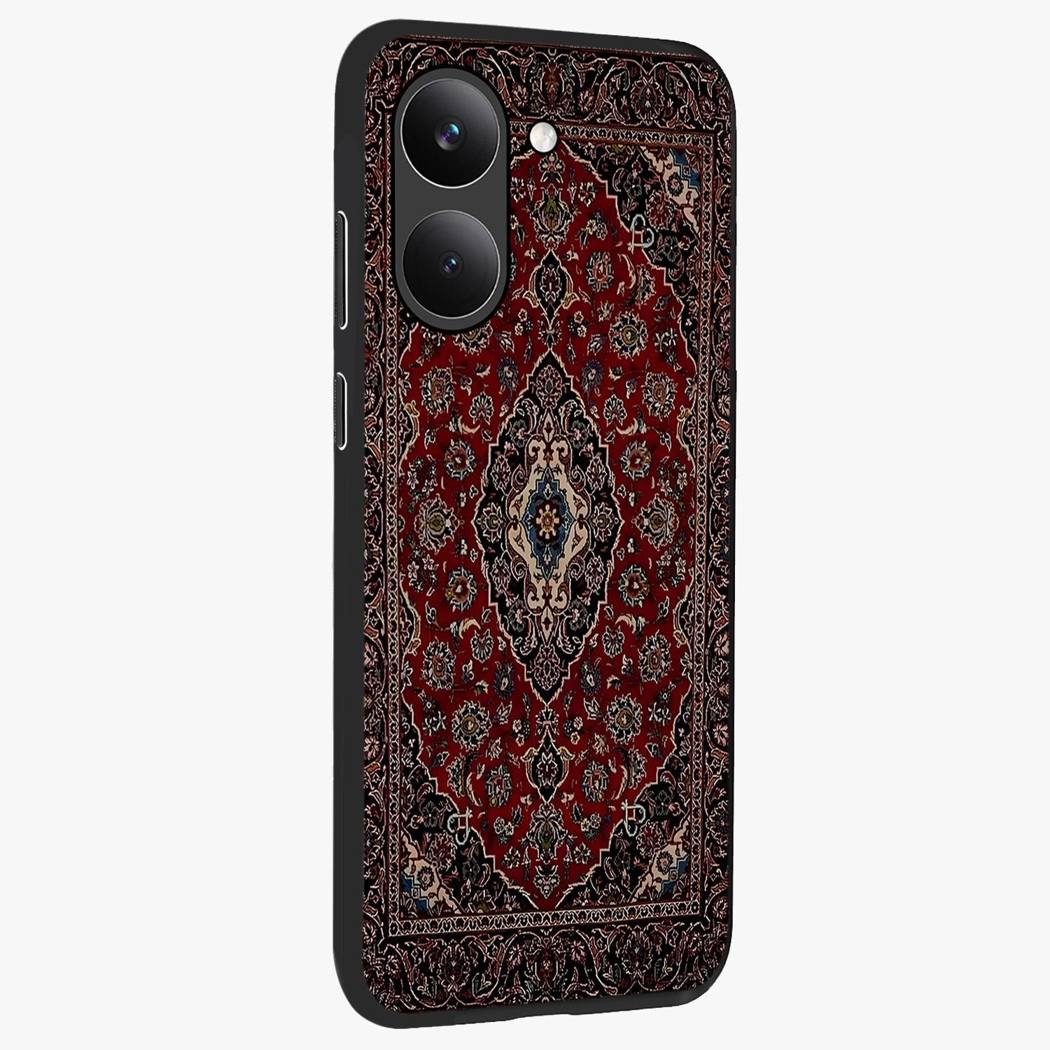 Heritage Carpet Royale Glass Case upright view showcasing detailed ornamental artwork with luxurious traditional theme.