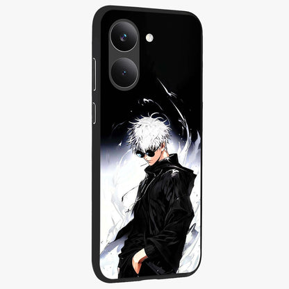 Limitless Shadow King Glass Case upright view showcasing bold shadow warrior artwork with epic fantasy theme.