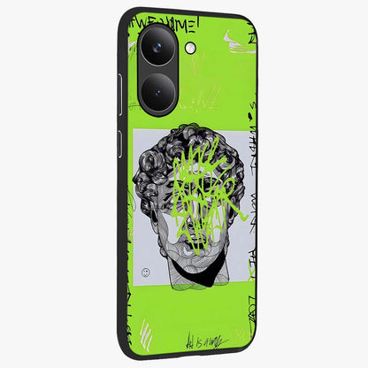 Neo Graffiti Rebellion Glass Case upright view showcasing colorful graffiti artwork with bold modern street style.