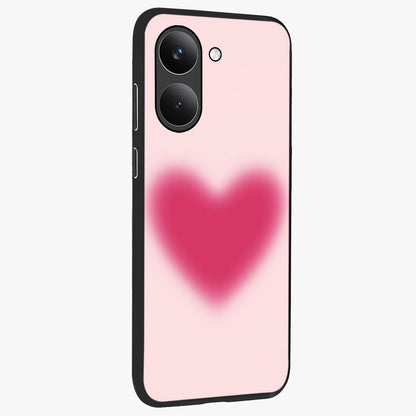Pink Aura Heart Glass Case upright view showcasing romantic heart artwork with soft pastel theme.