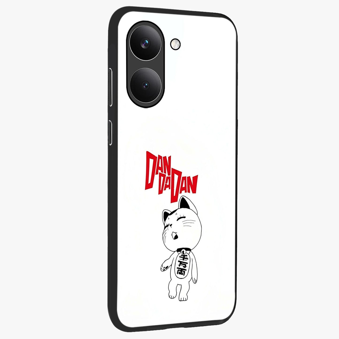 Playful Spirit Charm Glass Case upright view showcasing vibrant charm artwork with fun artistic theme.