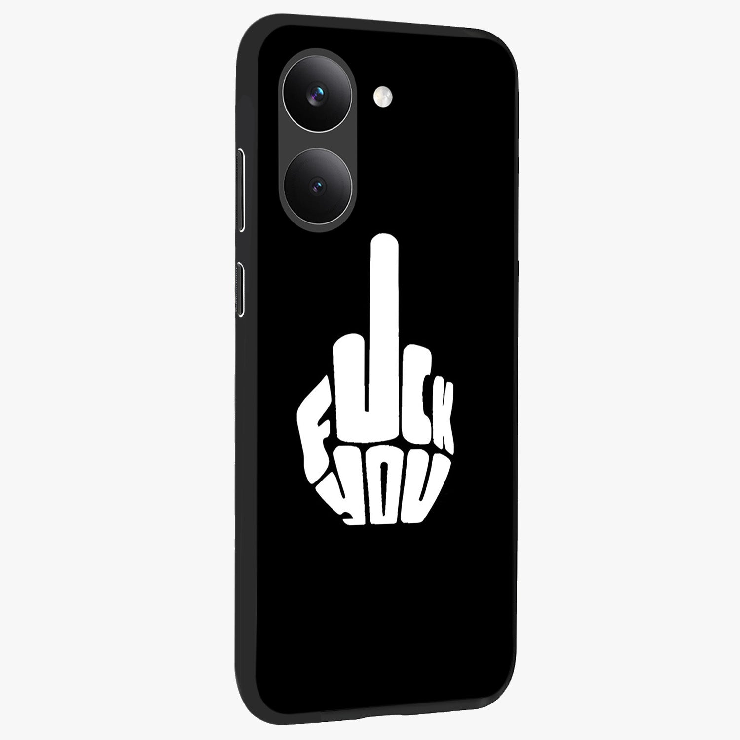 Rebel Mode On Glass Case upright view showcasing striking statement artwork with bold rebellious theme.