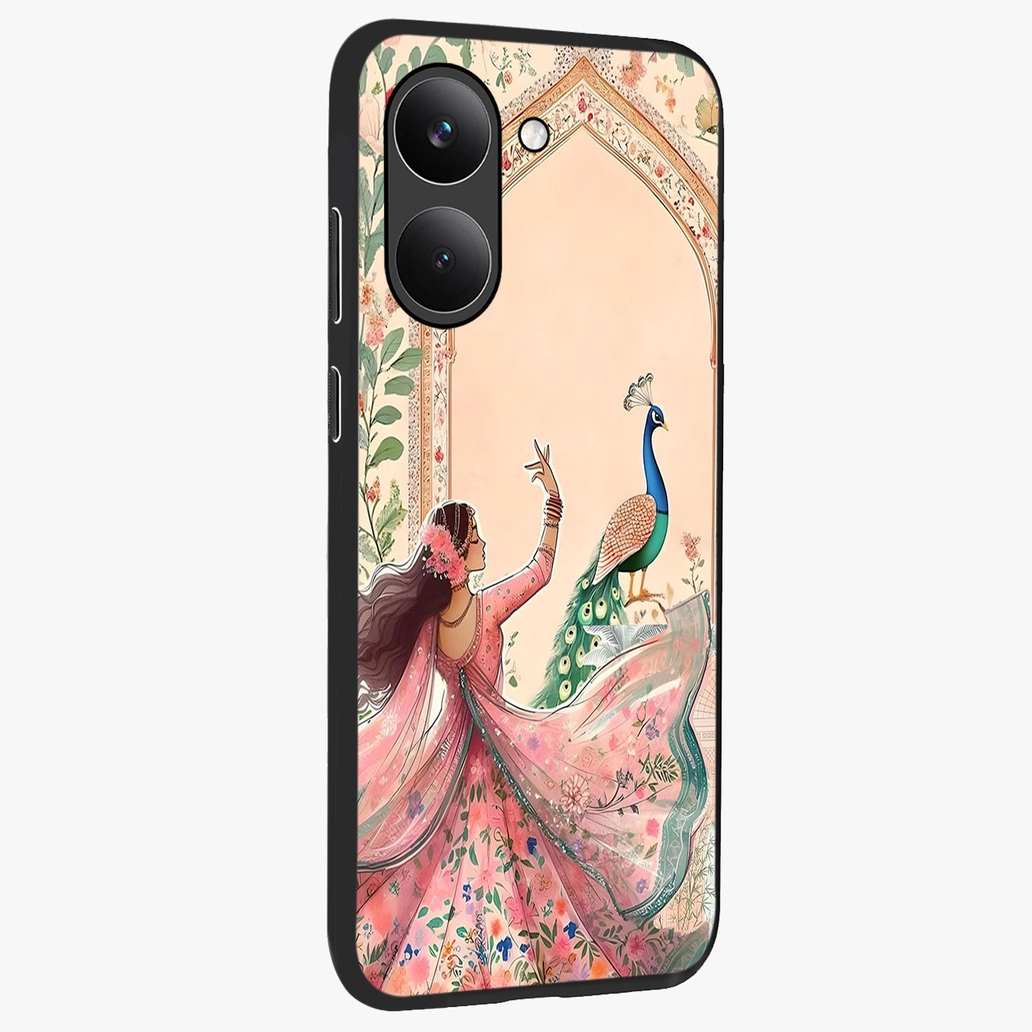 Royal Grace Muse Glass Case upright view showcasing stylish artistic artwork with sophisticated royal theme.