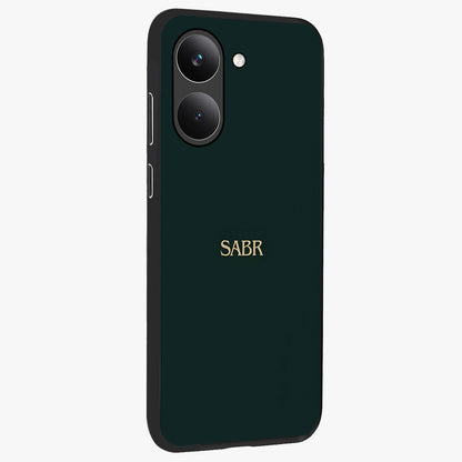 Sabr Minimal Patience Glass Case upright view showcasing calm minimalist artwork with motivational patience theme.