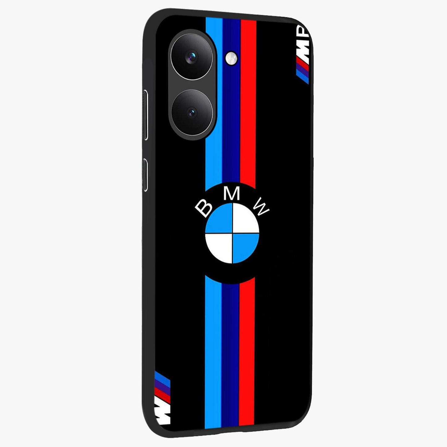 Turbo BMW Beast Glass Case upright view showcasing powerful car artwork with modern motorsport theme.