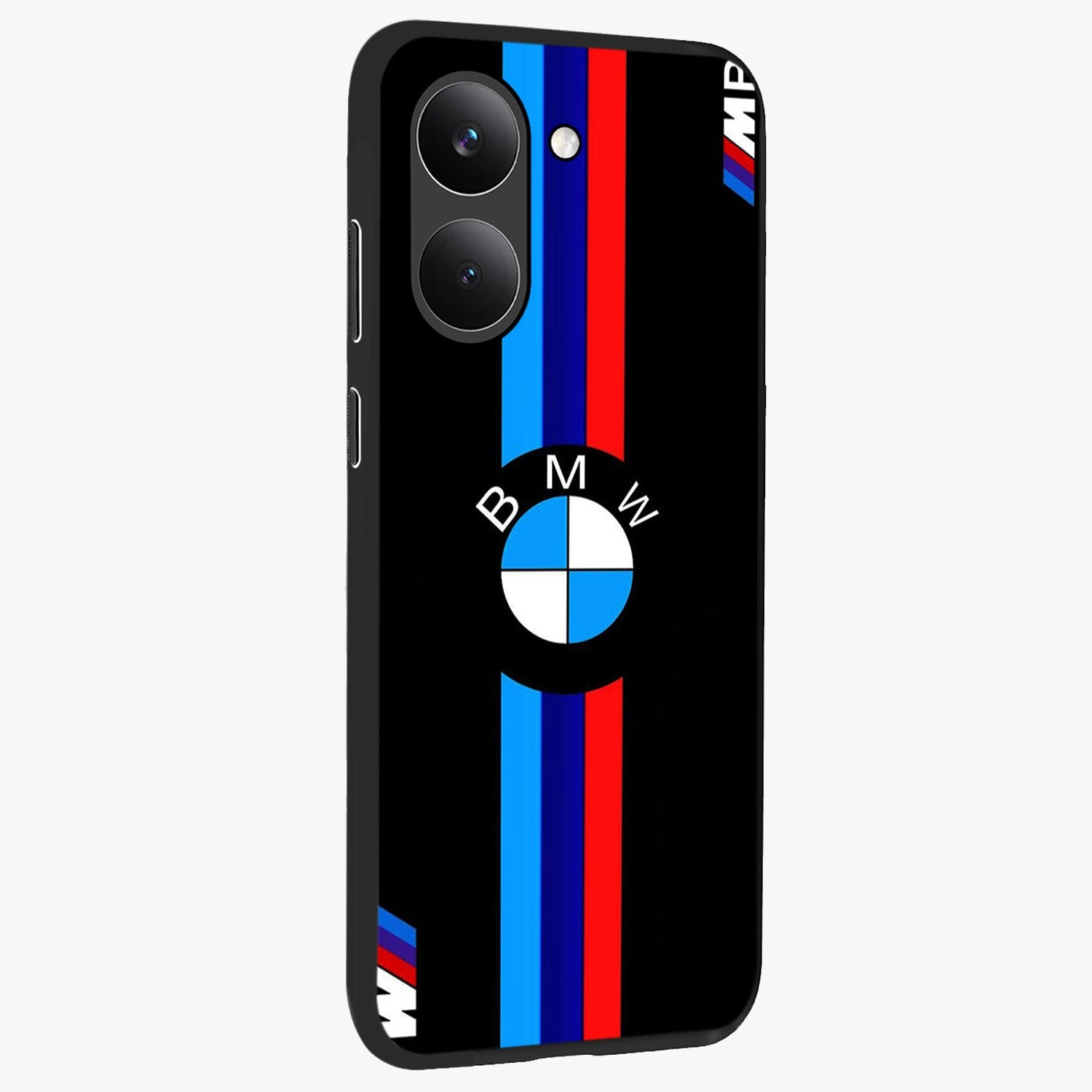 Turbo BMW Beast Glass Case upright view showcasing powerful car artwork with modern motorsport theme.