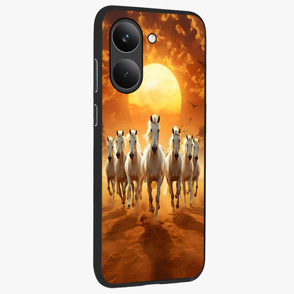 Wild Sunset Majesty Glass Case upright view showcasing dramatic sunset artwork with bold nature theme.