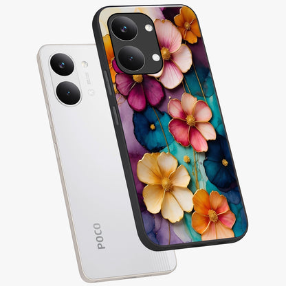 Artlyn Grace Flower Pattern Glass Case displayed in angled mockup highlighting delicate flower pattern design and smooth glass surface.