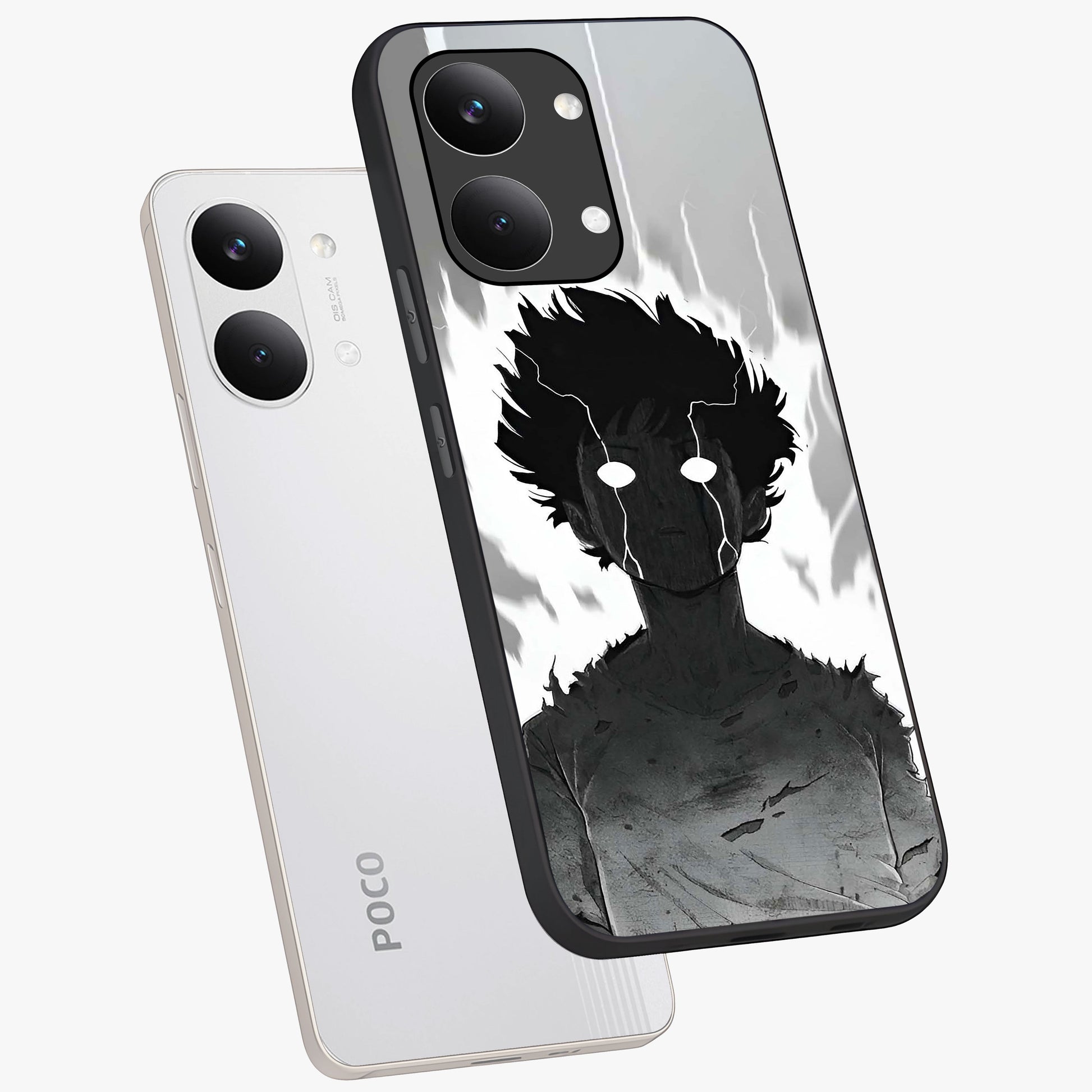 Awakened Inner Rage Glass Case displayed in angled mockup highlighting powerful graphic design and bold artistic theme.